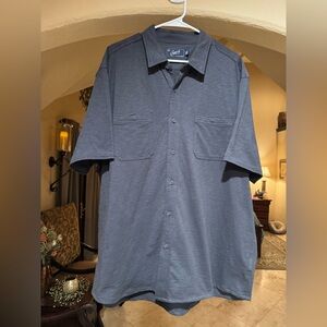 Grayers Slate Grey Short-Sleeve Casual Button-Down Shirt